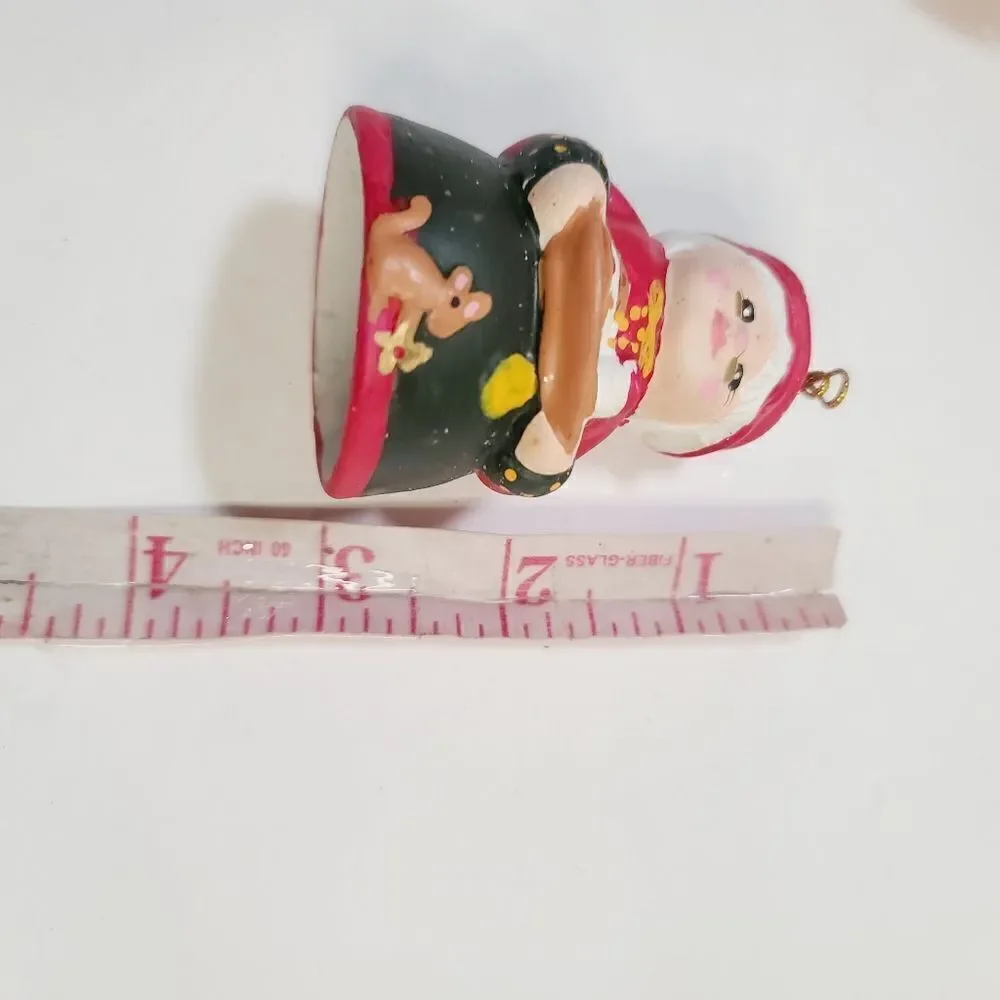 Bundle lot of 7 Vintage Christmas Tree Ornaments Mrs Clause Apple Pine Cone